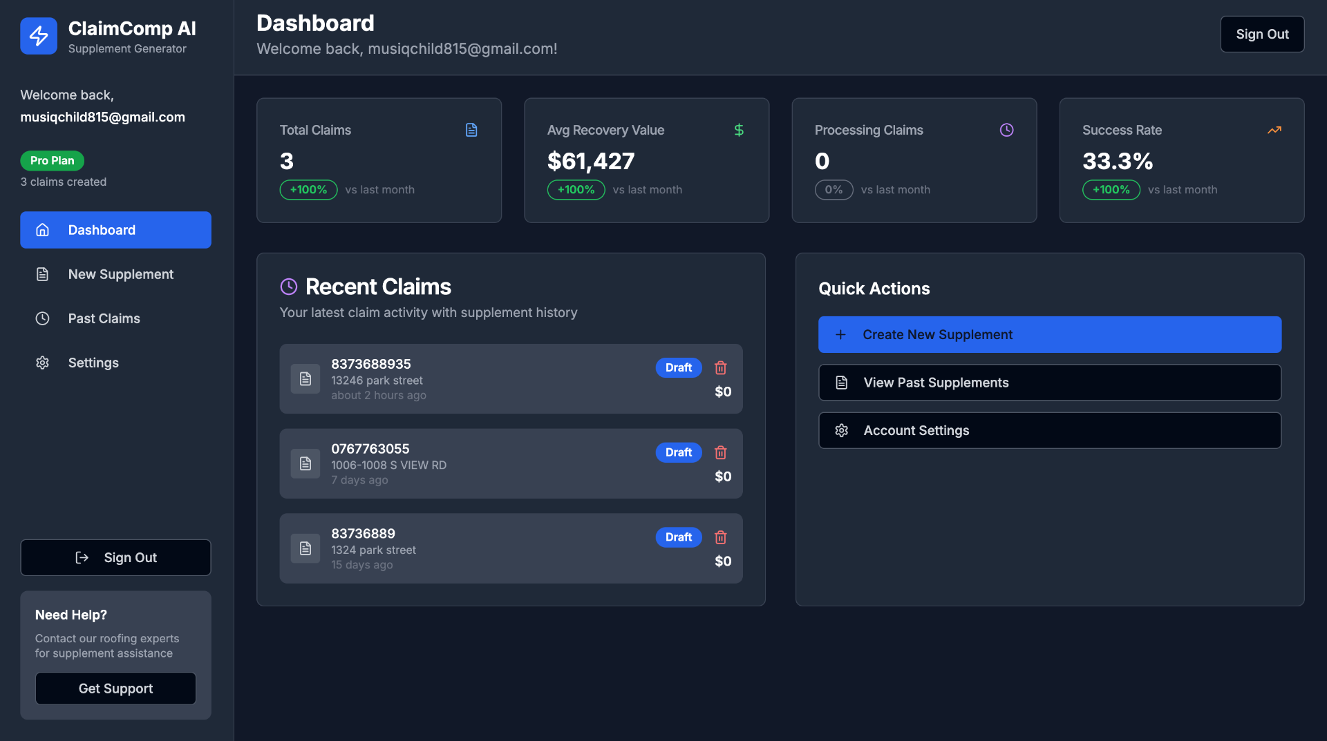 ClaimComp AI - AI-Powered Insurance Supplement Generator